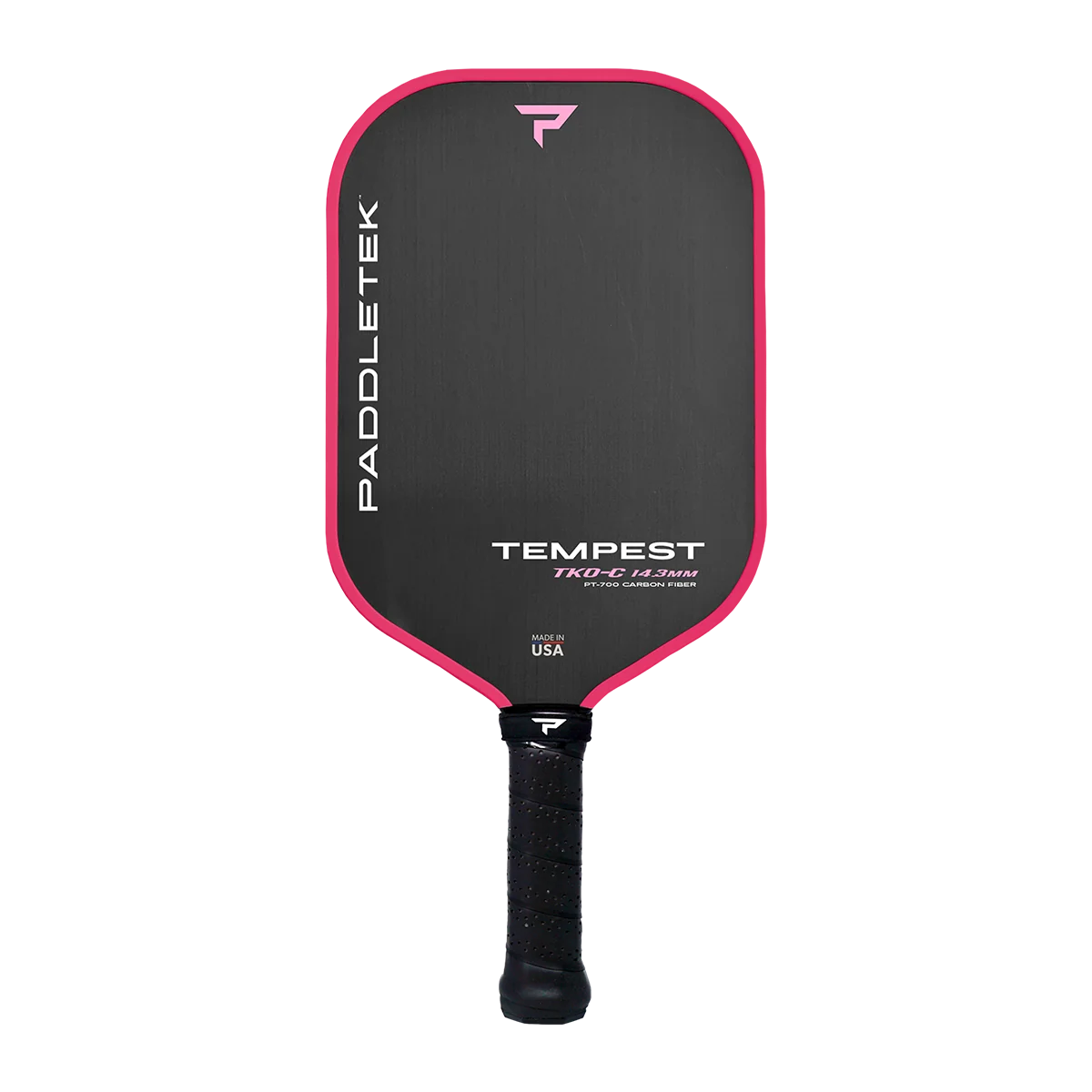 Paddletek Tempest TKO-C 14.3mm 頂級加長型控球碳纖維匹克球拍｜PT-700 單向裸碳面材（16.45" 加長射程、Tempest 絲滑控球核心、高容錯重設神兵）