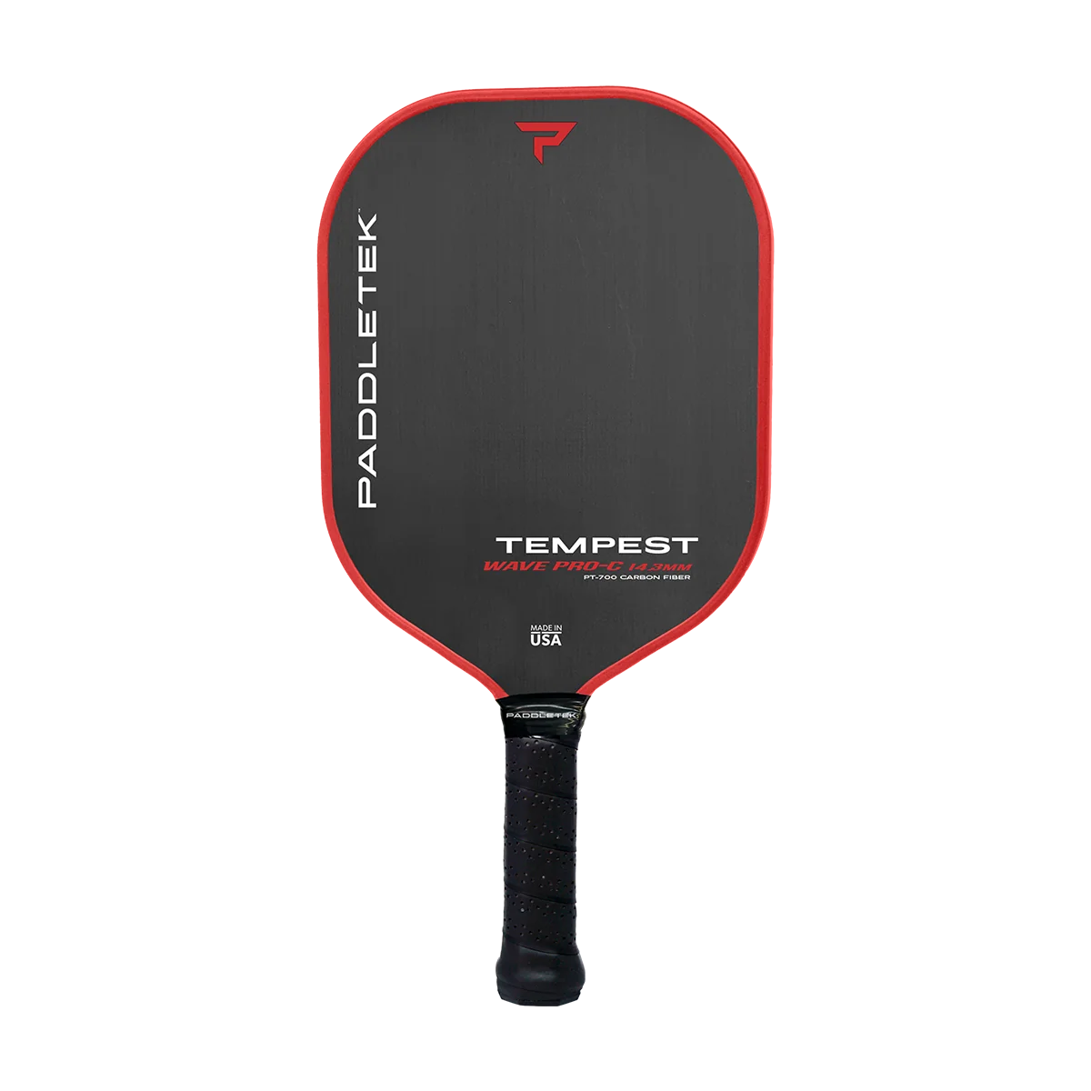 Paddletek Tempest Wave Pro-C 頂級控球碳纖維匹克球拍｜PT-700 單向裸碳面材（Tempest 智慧控球蜂巢、極致放小球 Dink、全域大甜蜜點控球神器）