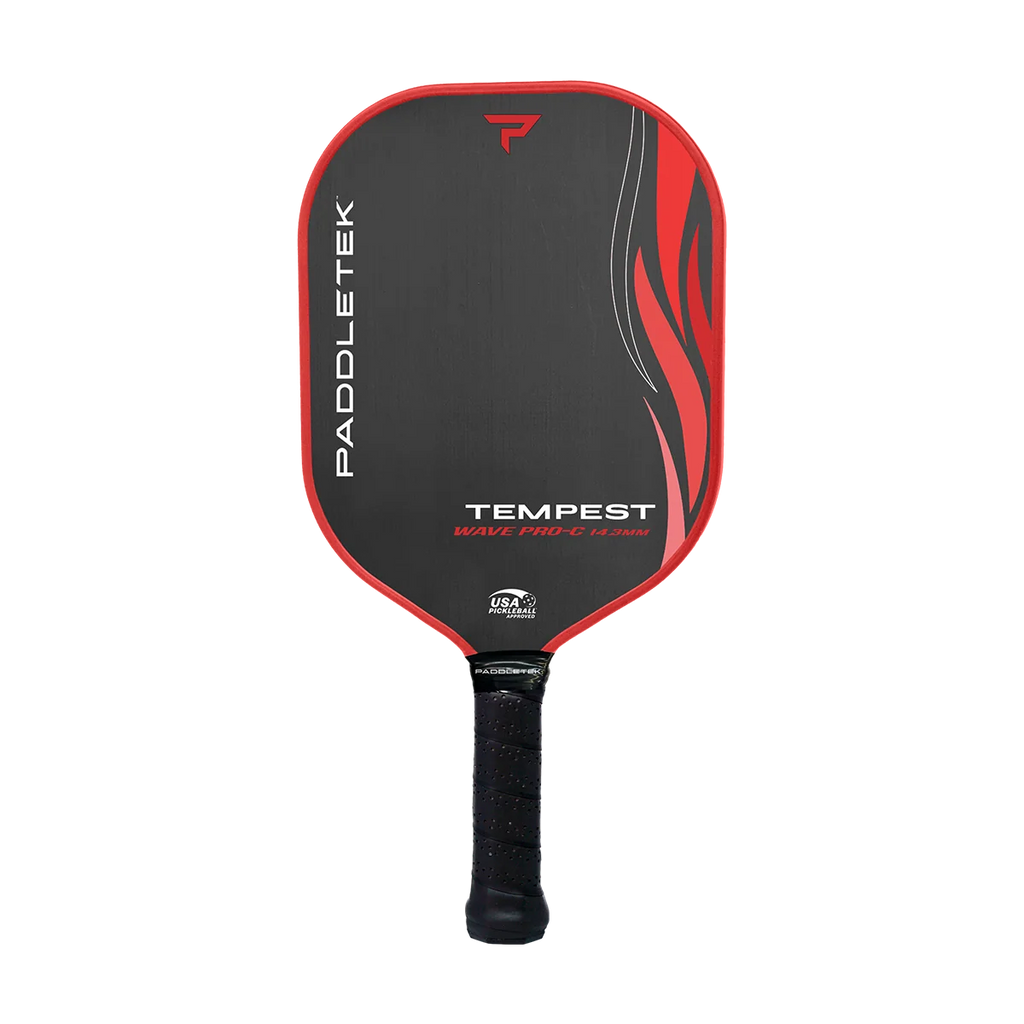 Paddletek Tempest Wave Pro-C 頂級控球碳纖維匹克球拍｜PT-700 單向裸碳面材（Tempest 智慧控球蜂巢、極致放小球 Dink、全域大甜蜜點控球神器）
