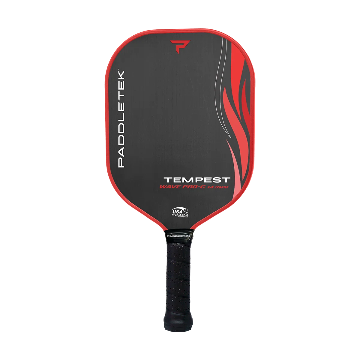 Paddletek Tempest Wave Pro-C 頂級控球碳纖維匹克球拍｜PT-700 單向裸碳面材（Tempest 智慧控球蜂巢、極致放小球 Dink、全域大甜蜜點控球神器）