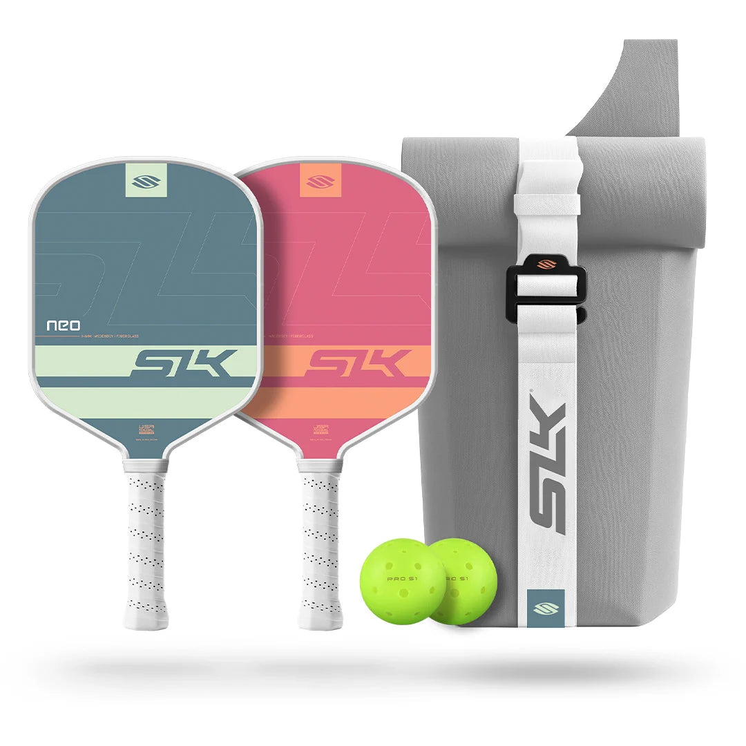 Selkirk SLK Neo 雙人匹克球拍套組｜14mm 寬拍（含 2 把球拍 + 2 顆賽事球 + 專屬攜行袋、極致高 CP 值首選）