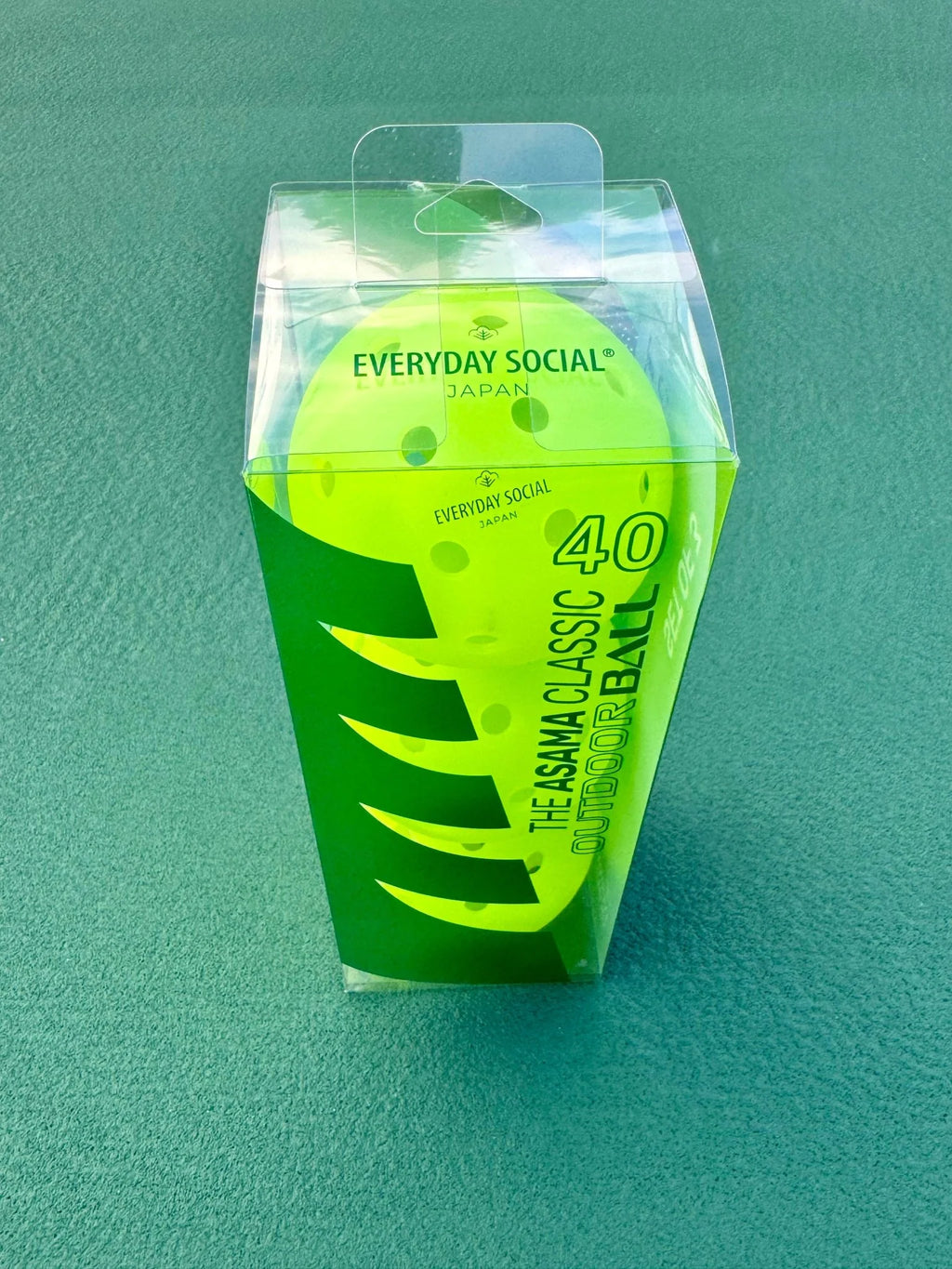 Everyday Social ASAMA 40 專業級匹克球（3顆裝）｜40孔風洞抗風設計、真圓耐磨防裂、完美彈跳軌跡（高辨識度戶外賽事專用球）